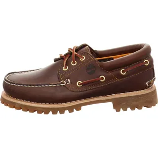 Timberland für Herren. TB0300032141 Leder Bootsschuhe Authentics 3 Eye Classic Lug braun 44 Wohnung, Schnürsenkel, Lässig