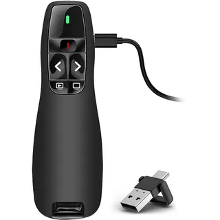 VOVIGGOL USB Type C 2-in-1 Wiederaufladbare Wireless Presenter für Präsentationen Fernbedienung Laptop Powerpoint, Präsentation Fernbedienung Präsentator Pointer Präsentationspointer für Windows Mac