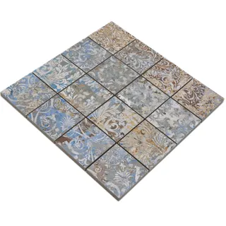 Mosani Wandfliese Keramikmosaik Feinsteinzeug stark mehrfarbig matt