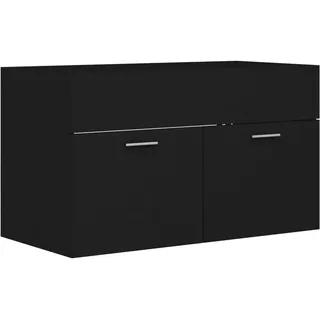 vidaXL Waschbeckenunterschrank Schwarz 80x38,5x46 cm Holzwerkstoff