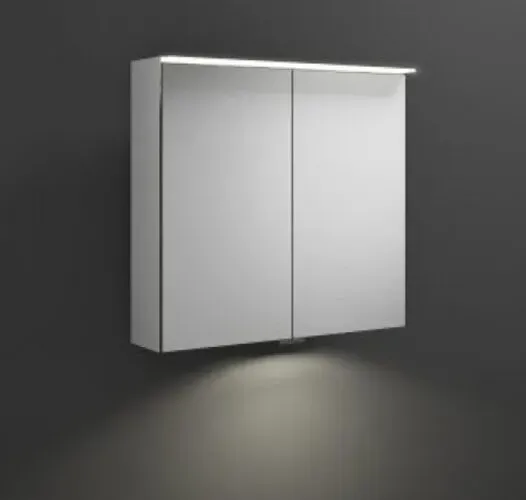 burgbad Junit Spiegelschrank mit horizontaler LED-Aufsatzleuchte, mit LED-Waschtischbeleuchtung, Breite: 700mm, SPIZ070
