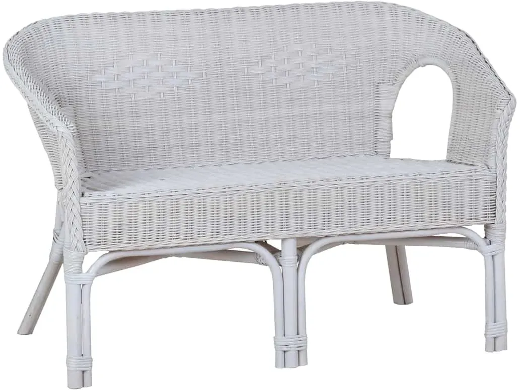 Rattansofa 'Mina' weiß Rattan