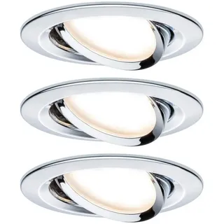 Paulmann Led-Einbauspot Nova, Chrom, Metall, 3-teilig, 84 mm, G, 3 Helligkeitsstufen, Lampen & Leuchten, Innenbeleuchtung, Spots & Strahler, Einbauspots