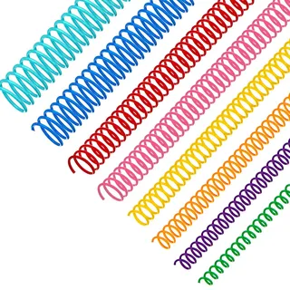 120 Pack Plastic Spiral Binding Coils Binder Binding Spirals Rings 8 Different Size Spiral Binding Wire Combs Spines Coils, 4:1 Pitch, 1/4 5/16 3/8 1/2 9/16 5/8 3/4 7/8 Inch (Black New Version)