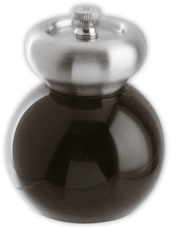 Arthur Krupp schwarze Salzmühle aus Edelstahl/Acryl - Kugelform