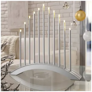 Melitec LED Lichterbogen Advent Weihnachtsleuchter Brücke XMAS Chrom SL19-1 Dekoleuchte
