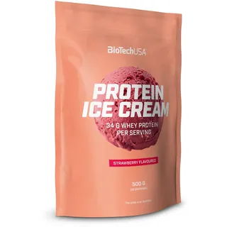 BIOTECH USA Protein Ice Cream, 500 g Beutel, Erdbeere