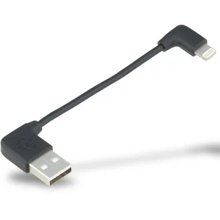 SKS GERMANY COMPIT KABEL für iPhone Lightning, kurzes Ladekabel mit Winkelstecker, Zubehör für das COMPIT-System, zum Aufladen mit der COM/UNIT Powerbank, praktisch und unauffällig, Schwarz