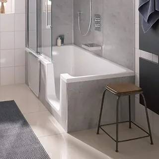 HSK Dusch-Badewanne Dobla 170 cm Einstieg rechts 540171, Badewannen, weiß