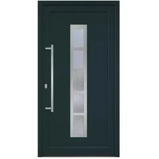 HORI® Haustür Eingangstür Komplettset – Robuste Hauseingangstür mit moderner Optik, hoher Wärmedämmung & Sicherheit, I Farbe: anthrazit (innen weiß) I DIN links I Modell: Frame I 210 x 110 cm