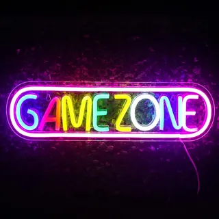Does Not Apply Wanxing Game Zone Leuchtreklame Gamer LED Neonlicht Gaming Zone Neon Lichter Wand für Spielzimmer Dekoration,Spielbereich,Raum Dekor, Kneipe, Geschenk für Teenager,Freunde,Jungen