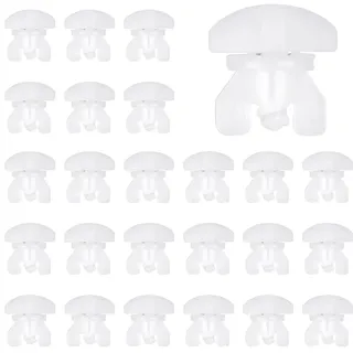Gardinenstopper,24 PCS Gardinenfeststeller in Standardgröße Kunststoff Gardinengleiter Gardinen Feststeller Gardinenhaken für Schienen Gardinenleiste Stoppe
