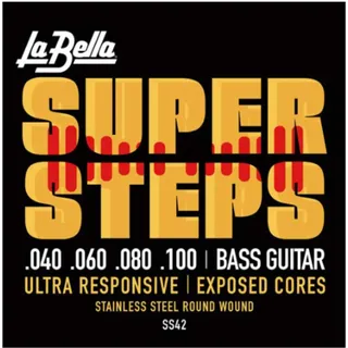 LA BELLA Labella SS40 Super-Steps-Serie, Saitensatz für Bassgitarre Extra Light 40/100