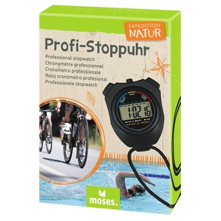 moses. Expedition Natur Profi-Stoppuhr, digitale Stoppuhr für Kinder, Sport & Freizeit Zeitmesser für Leichtathletik, Fußball-Training, Laufen, Sprinten, Fahrrad fahren und Schwimmtraining