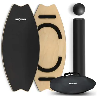 NEOLYMP Balance Board Holz 80 x 35 cm Schwarz