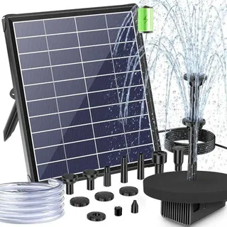 Solar-Wasser-Pumpe für Garten - 65W 220L/U - Außen - integrierte Batterie