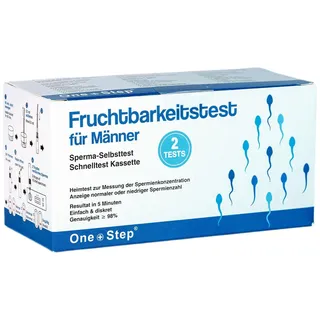 One+Step Sperma Test 2 Stück - Fruchtbarkeitstest für Männer bei Kinderwunsch - Spermatest Spermien Test Schnelltest zur Zeugungsfähigkeit - Misst die Konzentration von Spermien