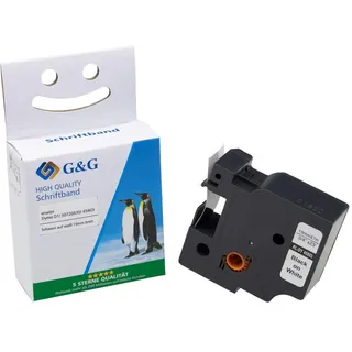 G&G Schriftband Kompatibel 45803 für Dymo D1 45803 S0720830 Etikettenband 19mm x 7m für Dymo LabelManager 300 350 360D 420P 500TS PnP Dymo Labelpoint 300 350 Schwarz auf Weiß
