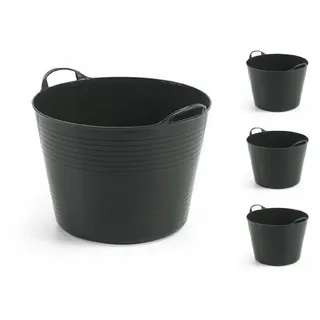 Kreher 4 x Kreher Mehrzweckkorb 42 Liter (Schwarz)