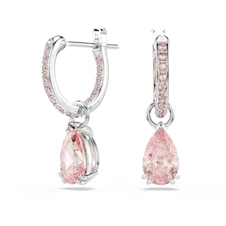 Swarovski Attract Drop-Ohrhänger, Rosane, Rhodinierte Ohrringe mit Strahlenden Swarovski Kristallen im Tropfenschliff