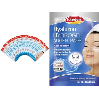 Schaebens Totes Meer Maske, 10 x 15 ml & Hyaluron Hydrogel Augen-Pads, Cooling-Effekt, reduziert Augenschatten und Schwellungen bis zu 81% mit Hyaluronsäure und Panthenol für alle Hauttypen