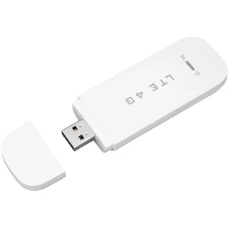 4G LTE USB Surfstick, Tragbares WLAN für Unterwegs Ohne Vertrag Mobiler WLAN Router mit SIM Slot Reise-WLAN, zu 150Mbit/s Download/ 50Mbit/s Upload Unterstützung 10 Geräte (White)
