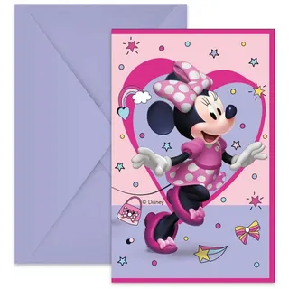 Procos Folat 93942P Einladungskarten FSC Minnie Mouse - 6 Stück