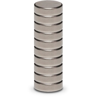 Maul Neodym Magnet (Ø x H) 10mm x 3mm Scheibe Silber 10 mm nickel