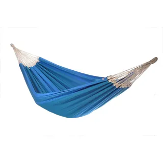 HängemattenGlück Bio-Baumwolle Tuch-Hängematte Giganta azur blau GOTS zertifiziert Fair Trade