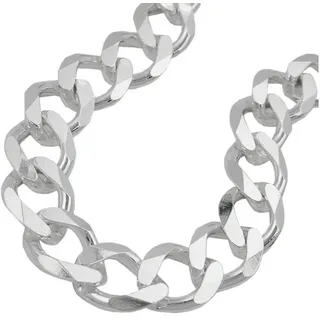 Schmuck Krone Panzerkette Collier Kette Weitpanzerkette, 925 Silber, 50cm, Silber 925 silberfarben