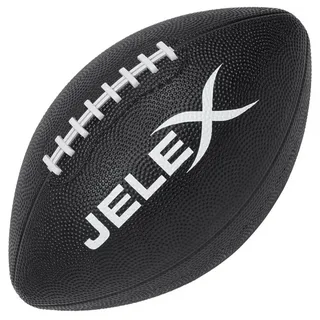 JELEX Touchdown American Football aus Gummi, mit klassischer Naht und hervorragender Sprung- und Flugeigenschaft, optimale Handlichkeit mit gutem Grip. Gewicht: 400 g (Black)