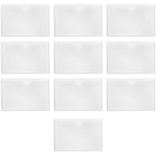 RTRTGS 10 Stück Etikettenhalter Selbstklebend, Selbstklebend Visitenkarten Taschen, Transparent Scheckkartenhülle, zum Schutz Ihrer Karten oder Fotos