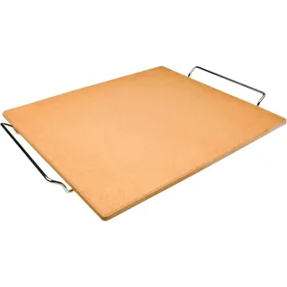 Ibili Pizzastein rechteckig, Keramik, orange/silber, 40 x 35 x 1.5 cm