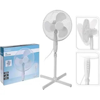 Excellent Electrics Standventilator Höhenverstellbar 3 Geschwindigkeiten Ø 40cm 45W Weiß Standventilator