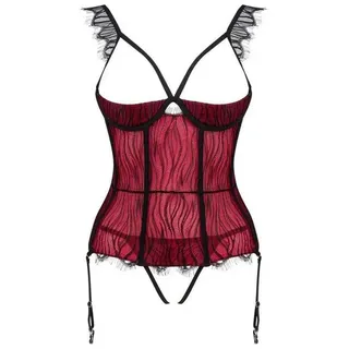Obsessive Corsage OB Denissa corset & thong red - (XSS,XXL) rot