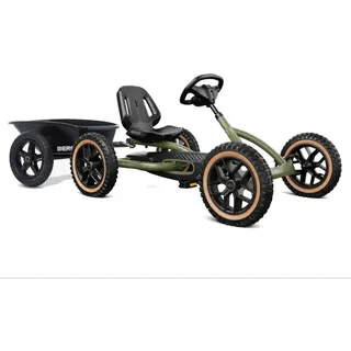 BERG Gokart Buddy - Kinderfahrzeug Trail Green mit Anhänger