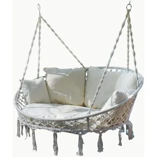 ASS Altenburger ALEOS. Hängesessel Hängelounger Schwebeliege Doppelliege Doppellounge Lounge für 2 Personen Maui mit vielen Kissen faltbar klappbar (ohne Holzgestell)