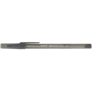 BIC Round Stic Simply schwarz/transparent, Schreibfarbe: schwarz, 60 St.