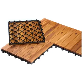 Buri Holzfliesen 11 Balkonfliesen 30x30 Terrassenfliesen Klicksystem 1qm Balkonboden braun
