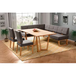 Home Affaire Eckbankgruppe »Ponza Eckbank Küchenbank BESTSELLER«, (Set, 4 tlg.), Sitzgruppe Esszimmer Stühle Tisch und Bank bequem gepolstert braun