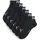 Unisex Kinder Kids Plain Quarter Sock Black 39-42