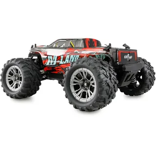 AMEWI M-Land Rot Brushed 1:16 RC Einsteiger Modellauto Elektro Monstertruck Allradantrieb (4WD) RtR