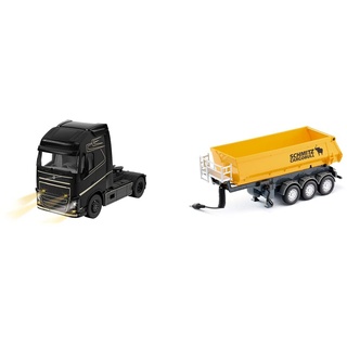 Siku 6731, Volvo FH16 LKW, 1:32, Schwarz, Ferngesteuert & 3-Achs-Kippsattelauflieger, 1:32, Gelb, Ferngesteuert, CONTROL-LKW CONTROL-Fahrzeuge