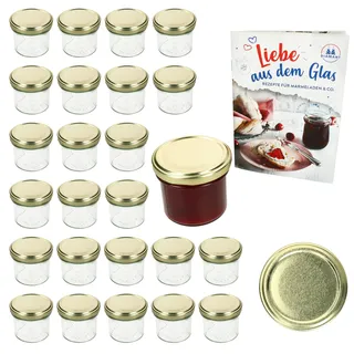Mambocat 25er Set Sturzglas 125ml Einmachglas TO66 Gold Deckel DiamantZucker-Rezept