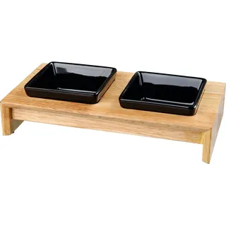 Trixie Napf-Set, Keramik/Holz 2 x 0,2 l