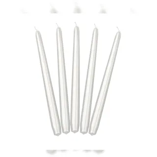 Partydeco 10x Metallisierte Kegelkerze, perlmutt, 24cm