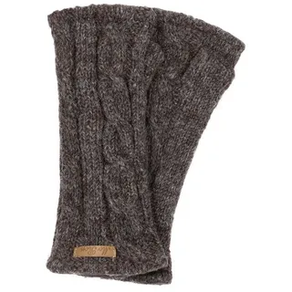 McRon Armstulpen Pulswärmer Modell Emily im Zopfmuster gestrickt, mit hohem Schurwoll-Anteil braun