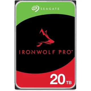 Seagate IronWolf Pro, NAS interne Festplatte 20TB HDD, 3.5 Zoll, 7200 U/Min, CMR, 256 MB Cache, SATA 6GB/S, Silber, Modellnr.: ST20000NE000