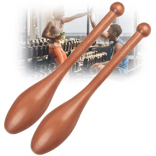 REOTEL Wooden Indian Club Indische Clubs für Zuhause Krafttraining Schwungkeule Holz für Keulen zum Muskelaufbau Aufwärmen Muscle Gebäude Erwärmung bis Festigkeit Ausbildung,S