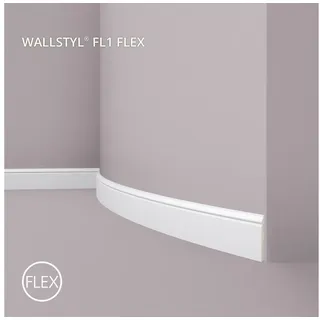 NMC Sockelleiste NMC FL1 Flex wallstyl Noel Marquet flexible Zierleiste Stuckleiste Zeitloses Klassisches Design weiß 2 m